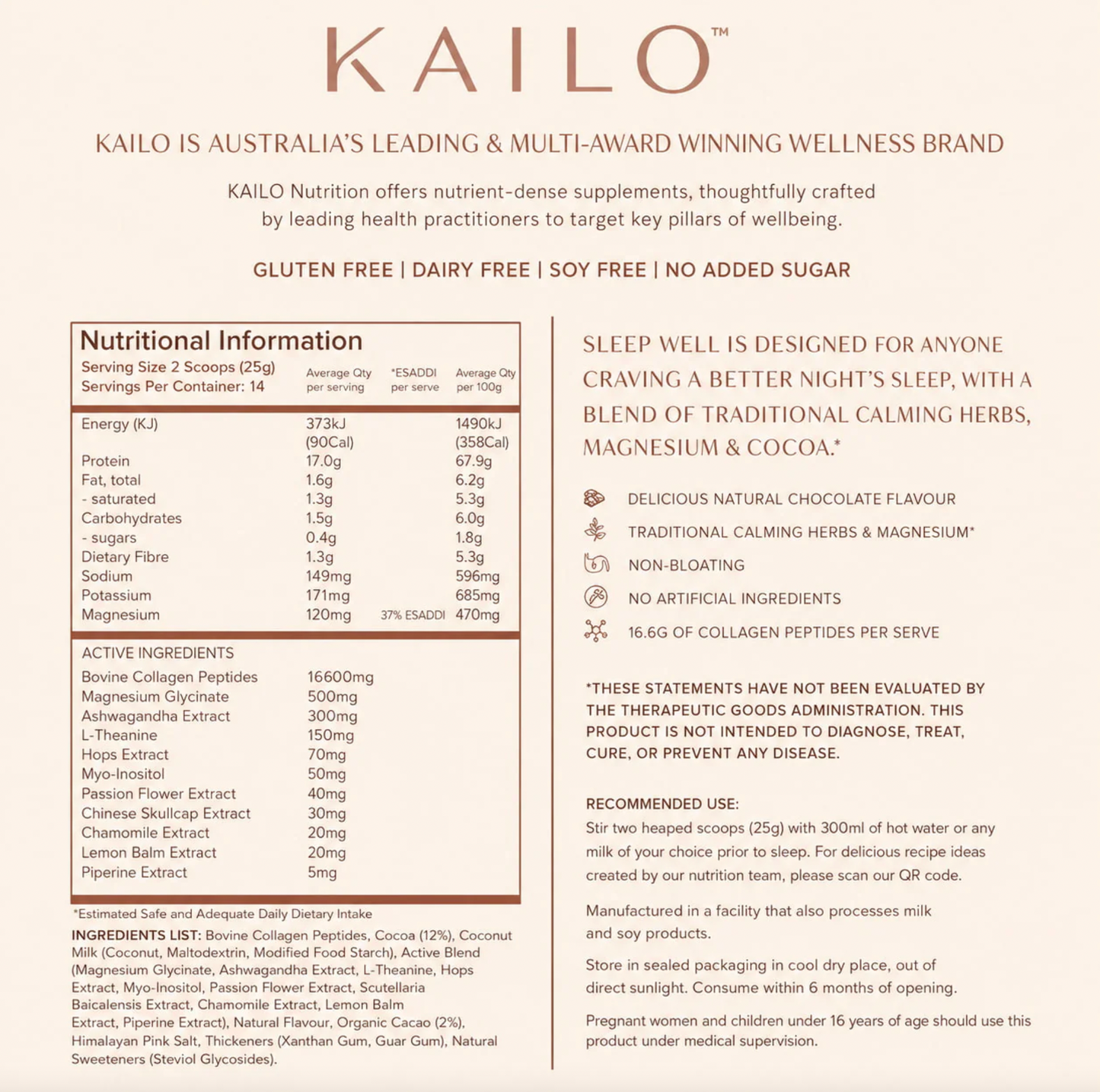 KAILO Nutrition - Sleep Well 750g